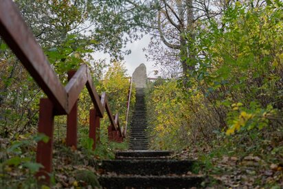 Trappen op til Blåbjerg i Blåbjerg Klitplantage