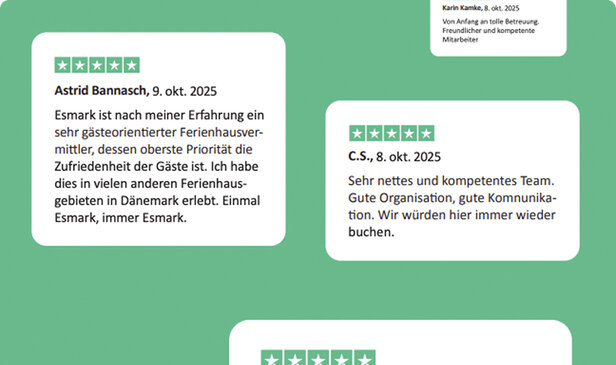 Tyske gæster giver os 5,0 stjerner på Trustpilot