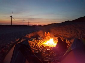 Overnatning på stranden i Hvide Sande